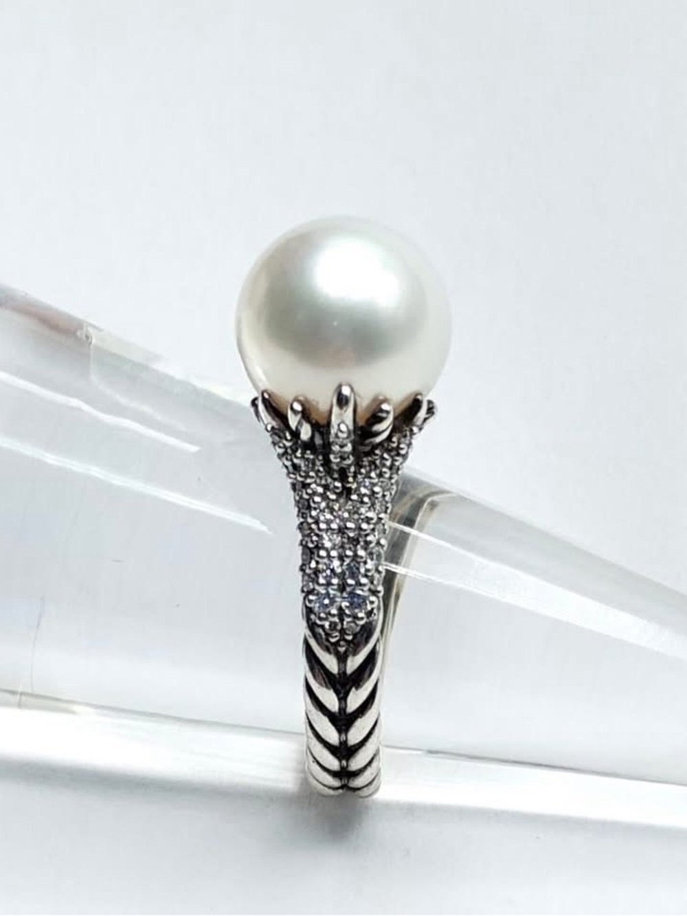 David Yurman Starburst Ring with Pearl and Diamonds